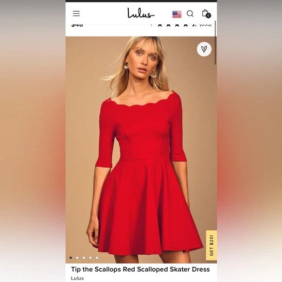 Lulu’s Tip the Scallops Red Dress - Picture 2 of 3